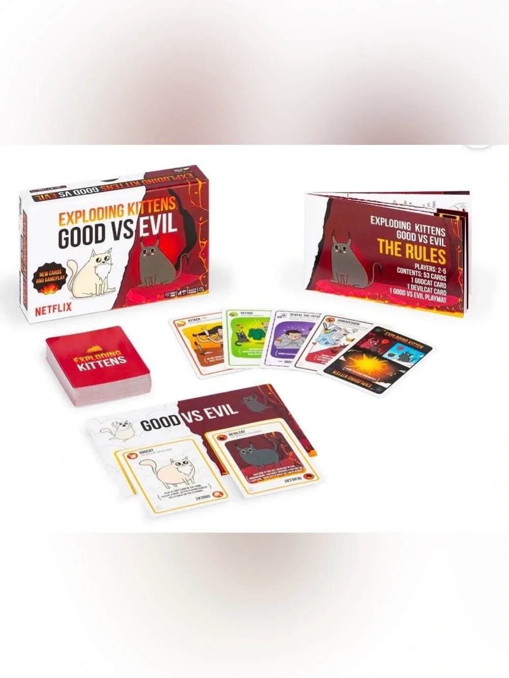 Netflix Exploding Kittens Good vs Evil Box - Red, White